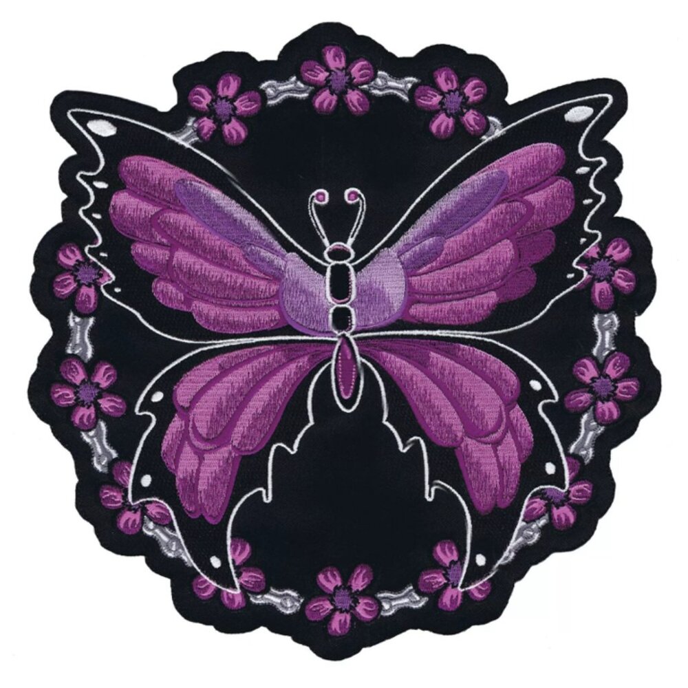 Lethal Threat Butterfly Chain with Floral Flowers, Large Patch LT30177